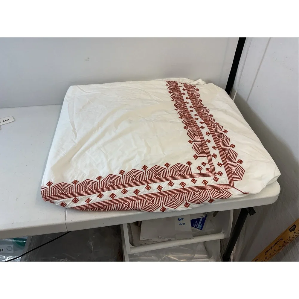 SERENA & LILY 4-PC QUEEN BEDDING BUNDLE Rust Orange Granada Euro hotel Duvet